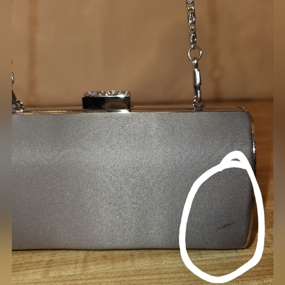 LULU TOWNSEND Silver Satin Evening Clutch/Bag - Picture 11 of 14